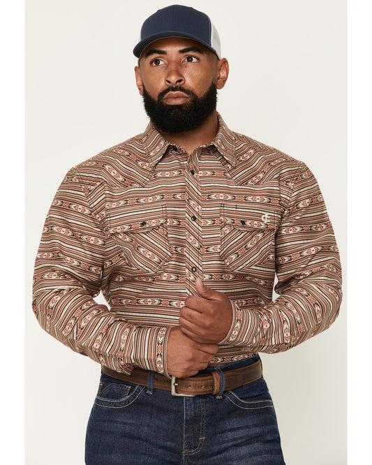 Cody James Men's FR Gila Striped Print Long Sleeve Snap Stretch Work S