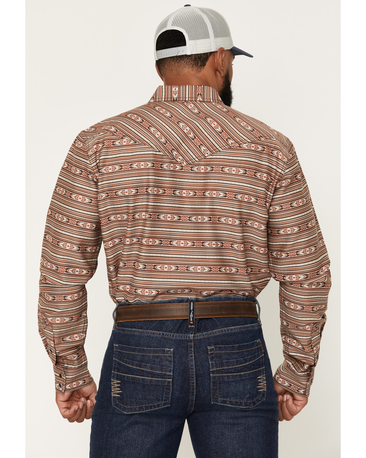 Cody James Men's FR Gila Striped Print Long Sleeve Snap Stretch Work S