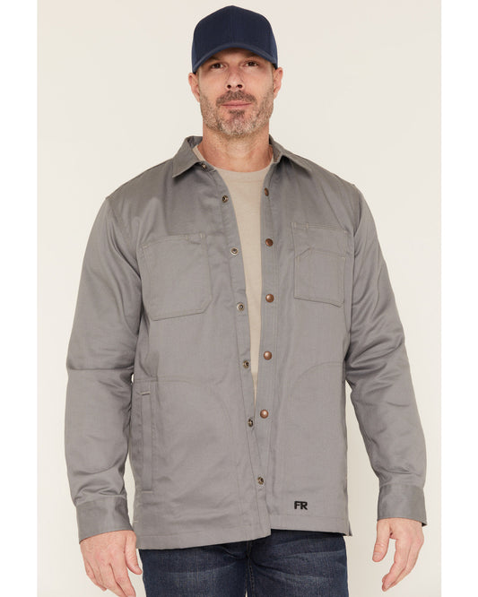 Cody James Men's FR Solid Lined Long Sleeve Snap Work Shirt Jacket