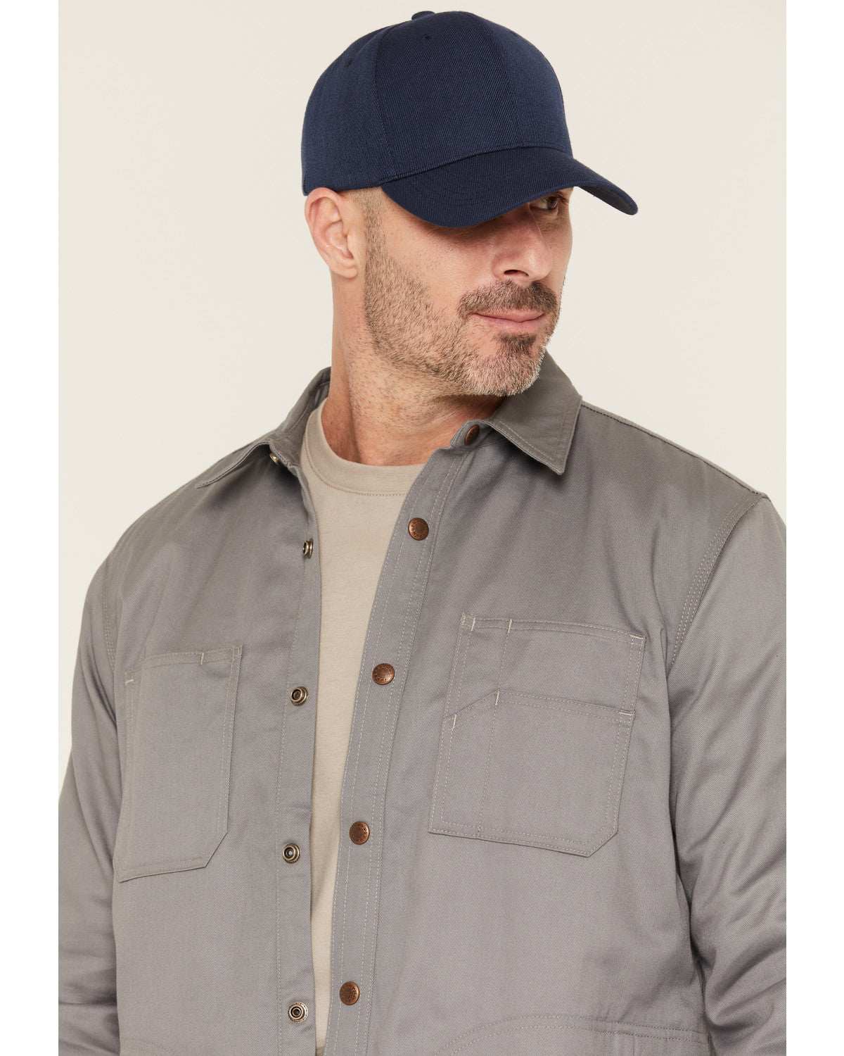 Cody James Men's FR Solid Lined Long Sleeve Snap Work Shirt Jacket