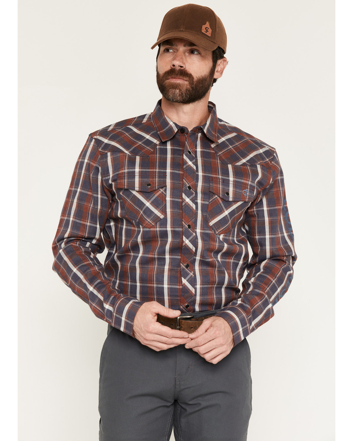 Cody James Men's FR McGregor Plaid Print Long Sleeve Snap Work Shirt