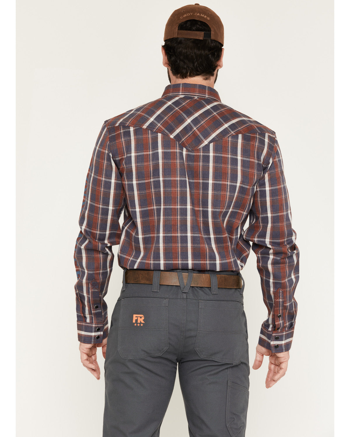 Cody James Men's FR McGregor Plaid Print Long Sleeve Snap Work Shirt