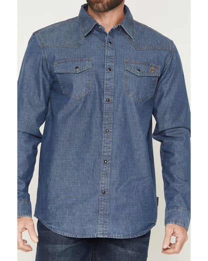 Cody James Men's FR Playa Ripstop Denim Long Sleeve Snap Work Shirt