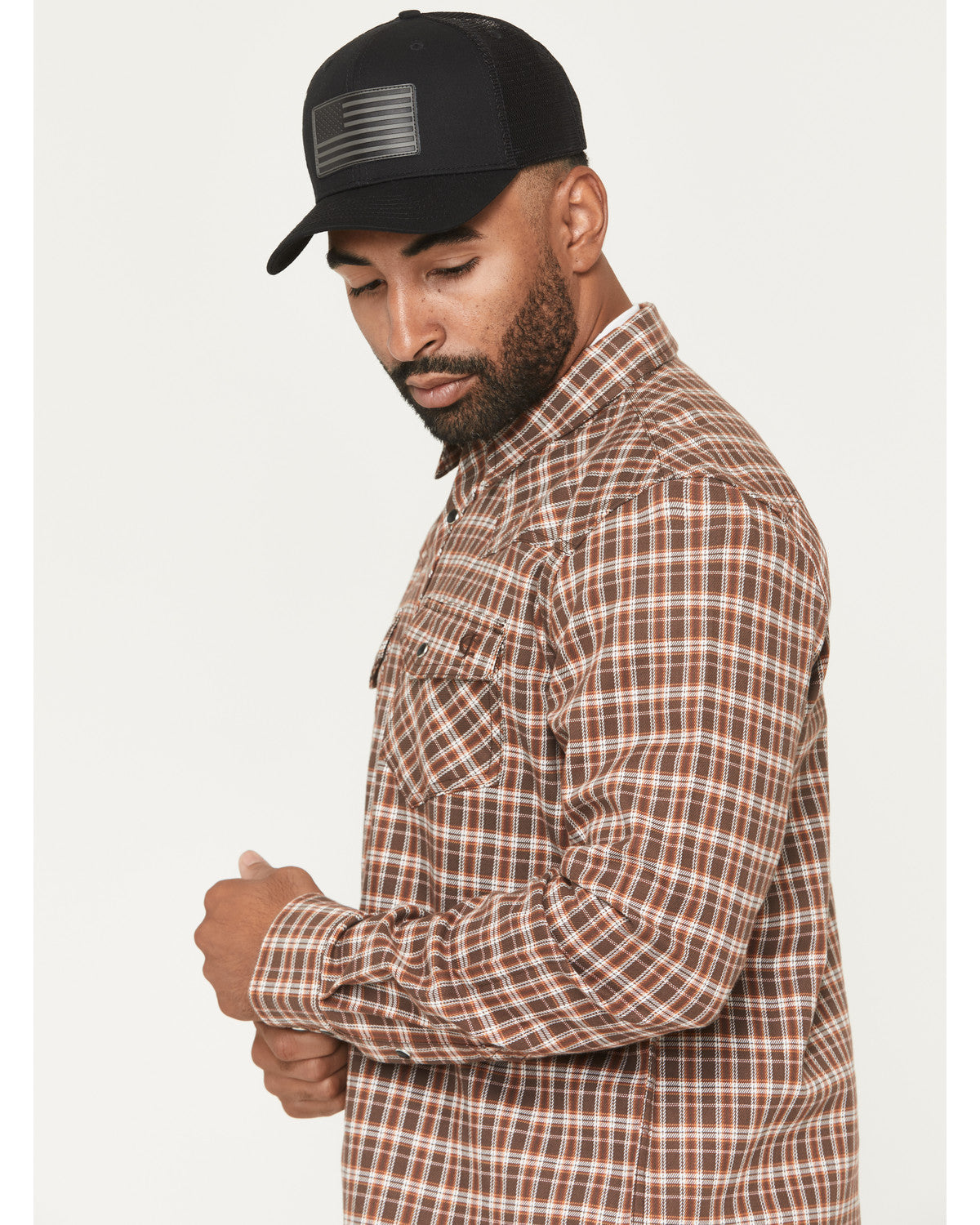 Cody James Men's FR Hondo Plaid Print Long Sleeve Snap Stretch Work Sh