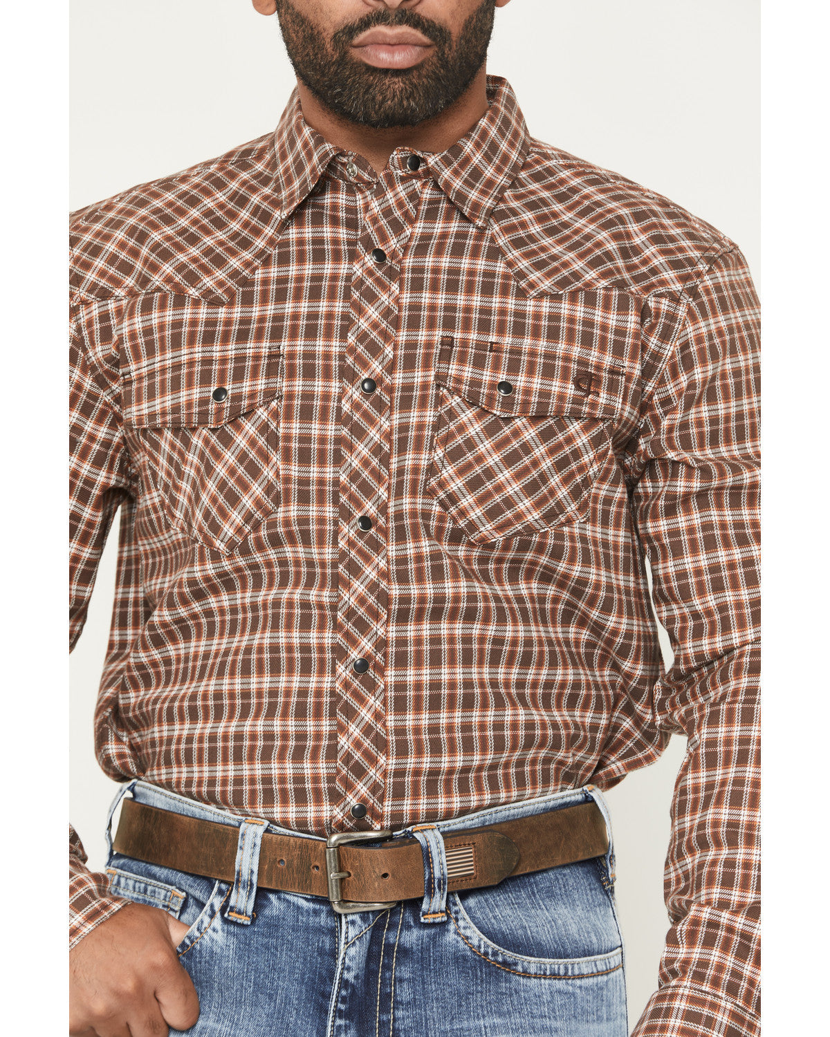 Cody James Men's FR Hondo Plaid Print Long Sleeve Snap Stretch Work Sh