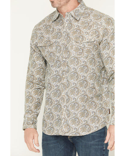 Cody James Men's FR Paisley Print Long Sleeve Snap Work Shirt