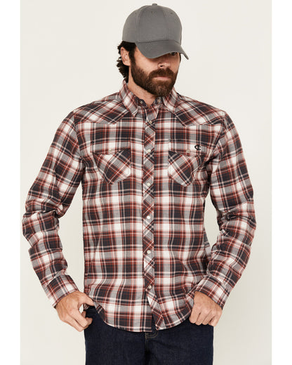 Cody James Men's FR Plaid Print Long Sleeve Snap Work Shirt