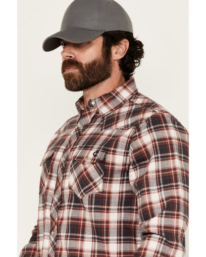 Cody James Men's FR Plaid Print Long Sleeve Snap Work Shirt