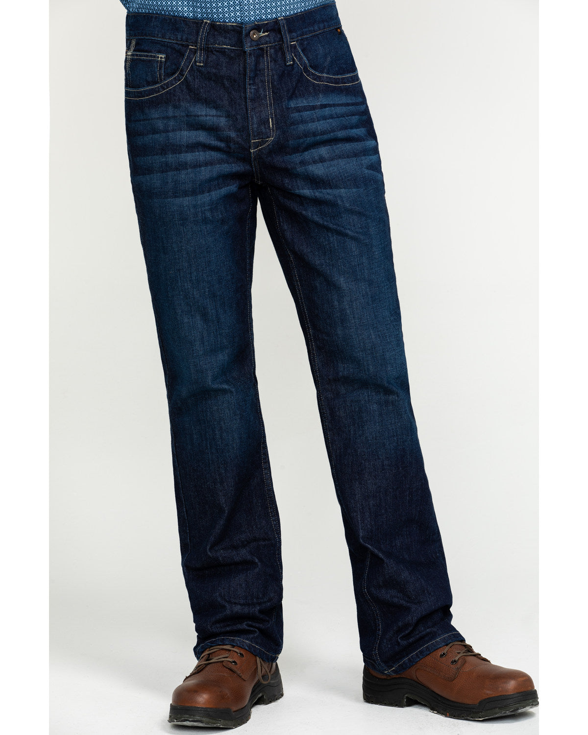Cody James Men's FR Milliken Dark Slim Bootcut Work Jeans