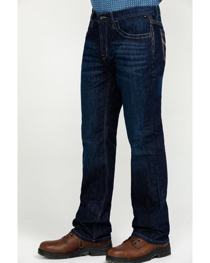 Cody James Men's FR Milliken Dark Slim Bootcut Work Jeans