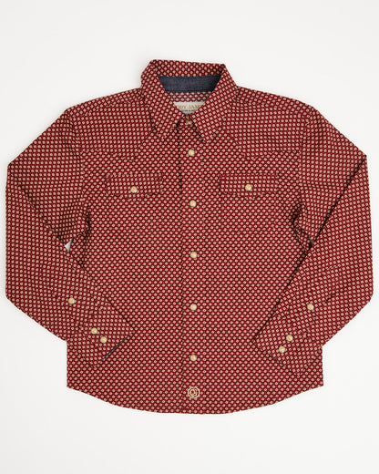 Cody James Toddler Boys' NFR Geo Print Long Sleeve Snap Stretch Wester