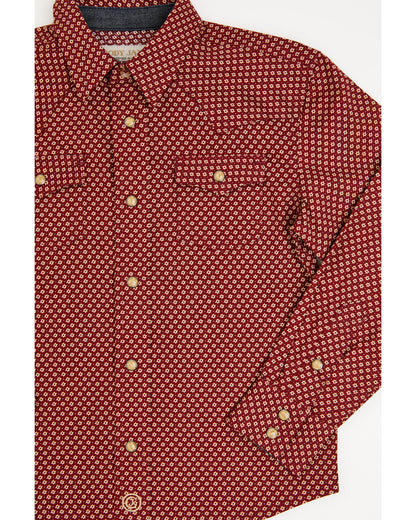 Cody James Toddler Boys' NFR Geo Print Long Sleeve Snap Stretch Wester