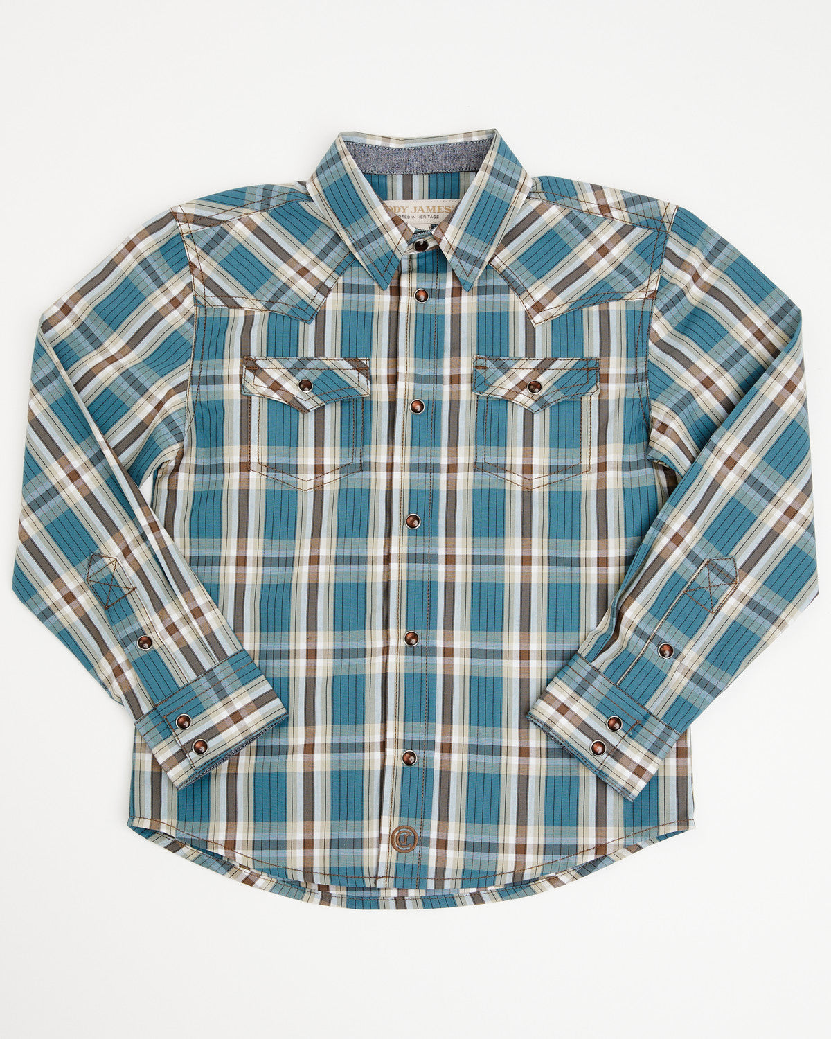Cody James Toddler Boys' Niagra Falls Plaid Print Long Sleeve Snap Wes