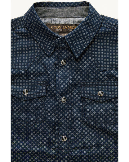 Cody James Toddler Boys' Tripp Geo Print Short Sleeve Snap Western Shi