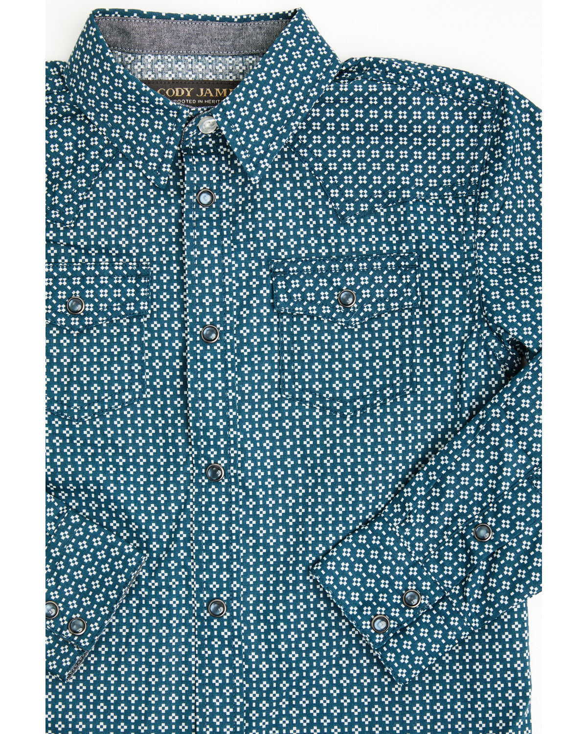 Cody James Toddler Boys' Bourbon Geo Print Long Sleeve Pearl Snap West