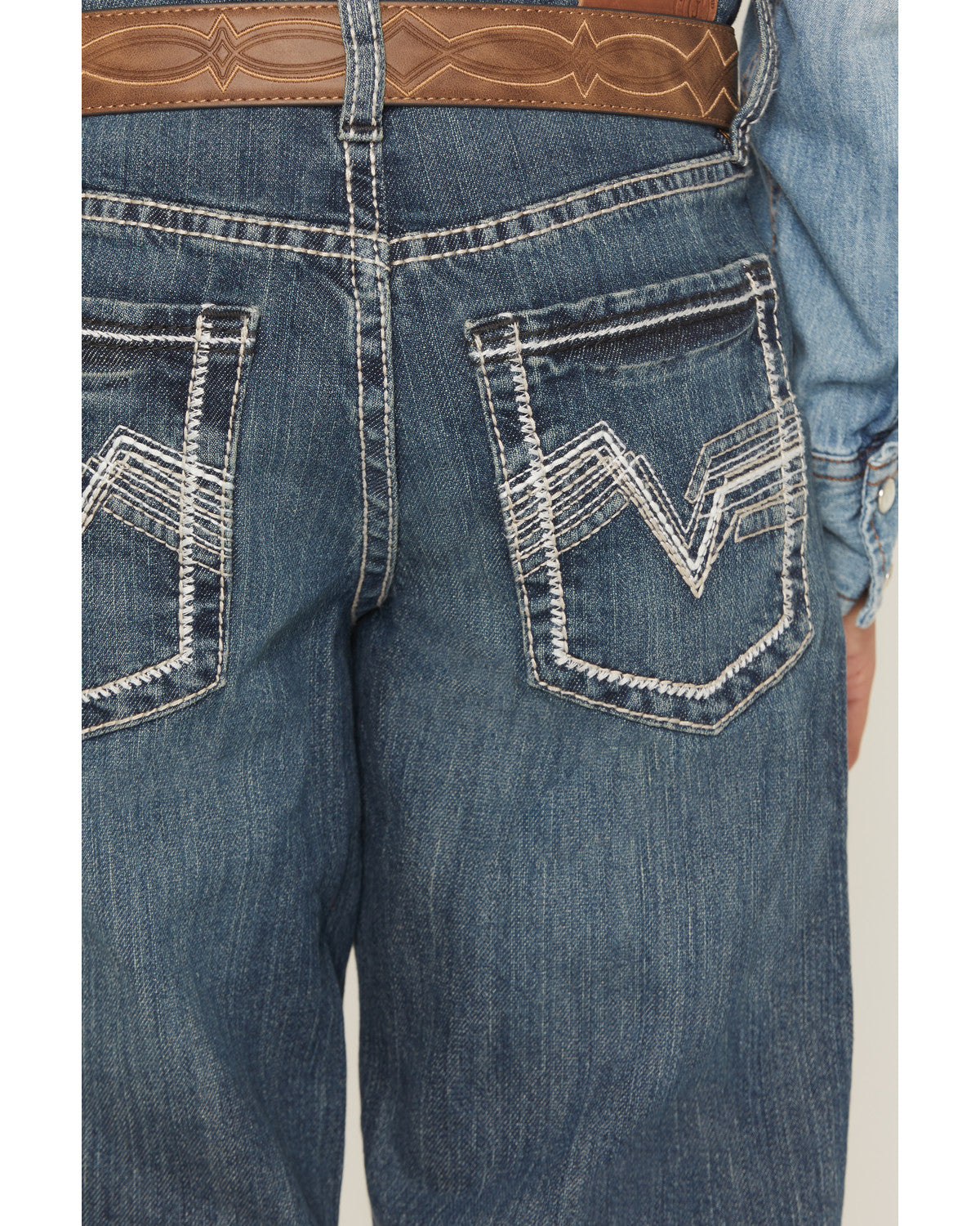 Cody James Boys' Grullo Medium Wash Relaxed Bootcut Comfort Stretch De