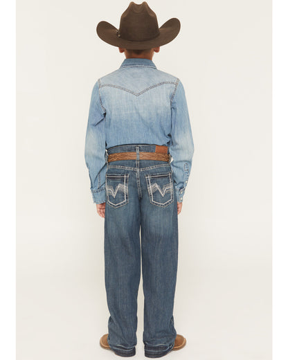 Cody James Little Boys' Grullo Medium Wash Relaxed Bootcut Comfort Str