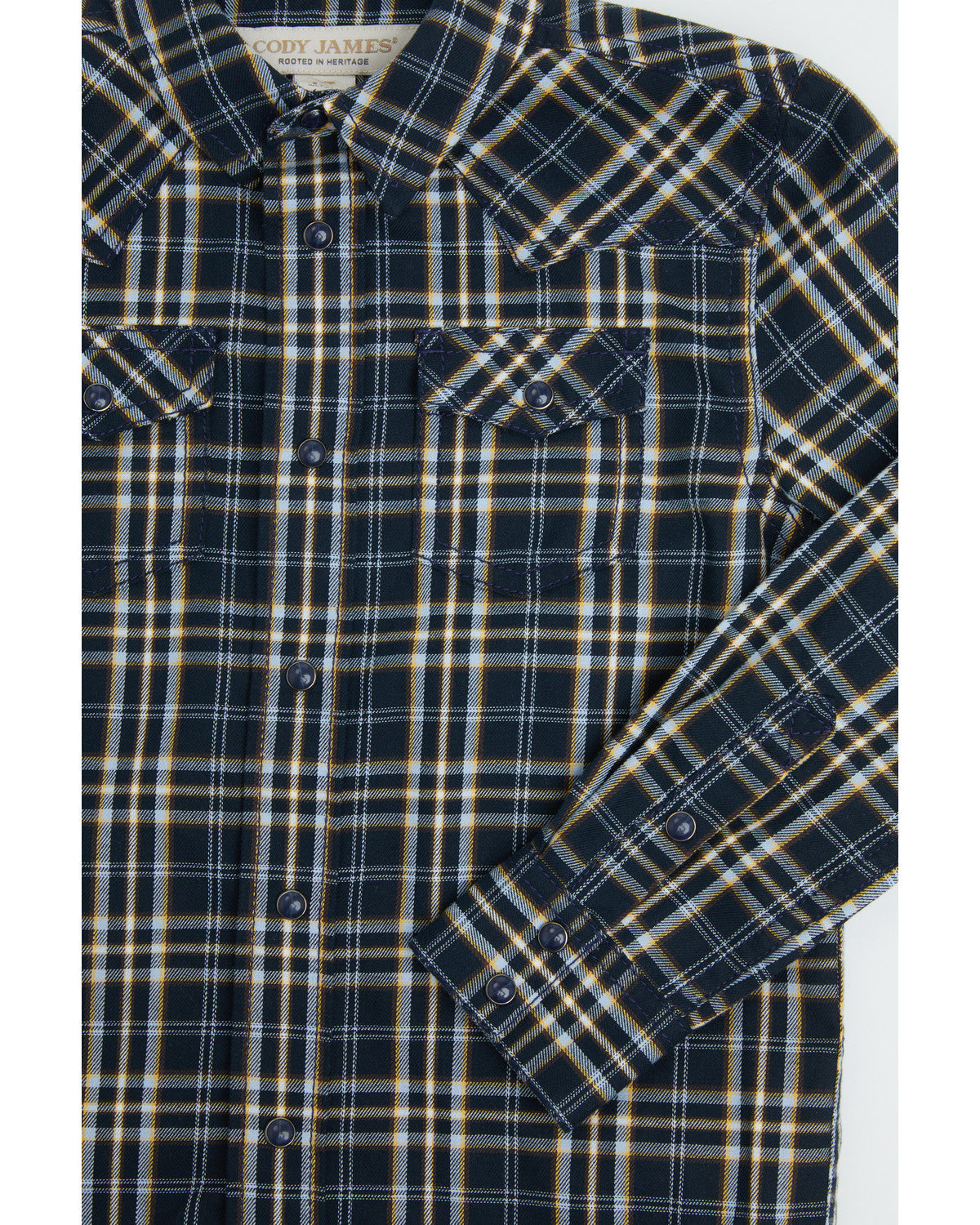 Cody James Toddler Boys' Warriors Way Plaid Print Long Sleeve Snap Wes