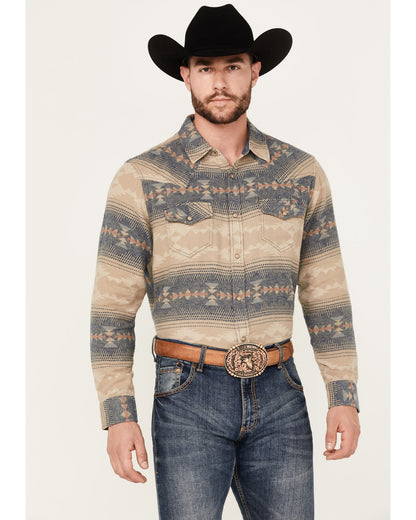 Cody James Men's Arrow Bear Southwestern Print Long Sleeve Snap Wester