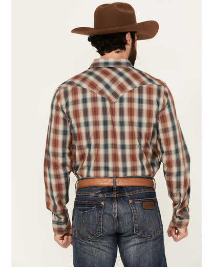 Cody James Men's Ricardo Plaid Print Long Sleeve Snap Western Shirt