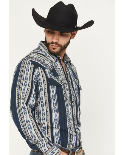 Cody James Men's Ford Southwestern Stripe Print Long Sleeve Snap Weste