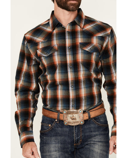 Cody James Men's Santa Cruz Plaid Print Long Sleeve Snap Flannel Shirt