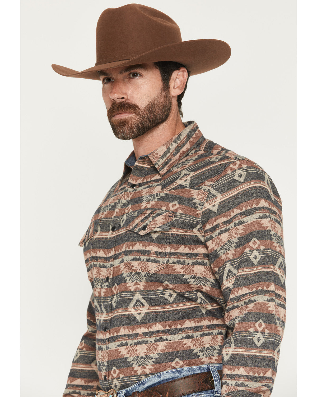 Cody James Men's Ironwood Southwestern Long Sleeve Snap Flannel Shirt