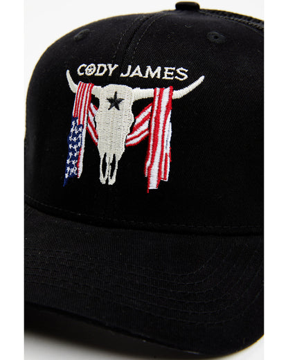 Cody James Men's Embroidered Steer Head American Flag Ball Cap