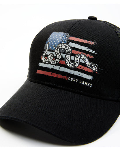 Cody James Men's Distressed Snake Flag Ball Cap