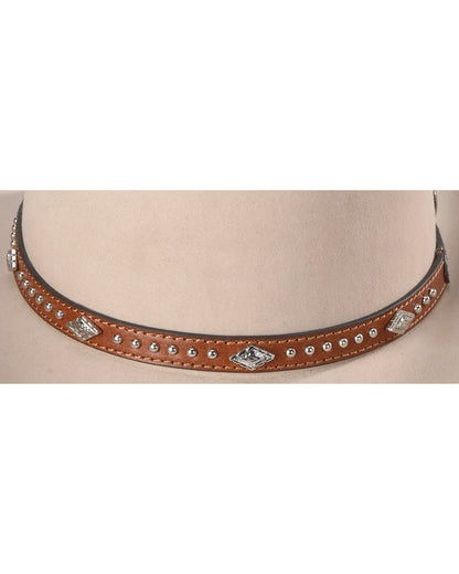 Cody James Silver Studs with Diamond Conchos Hat Band