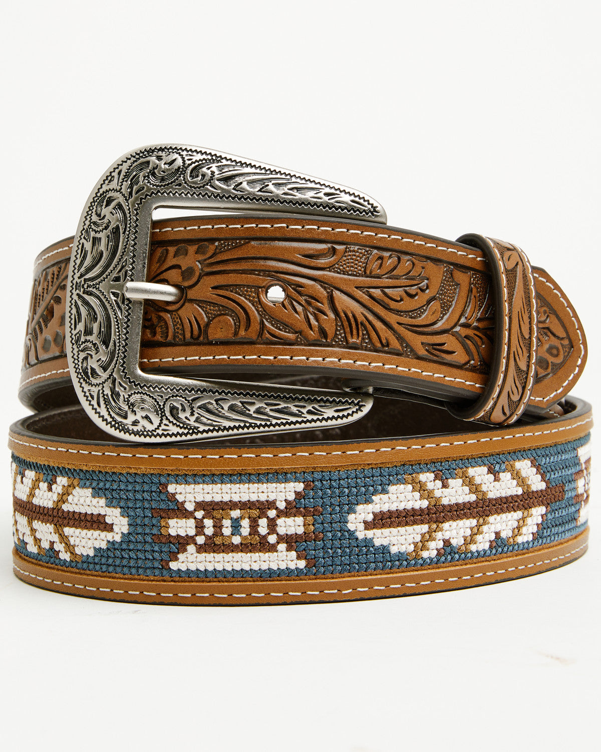 Cody James Men's Zane Southwestern Embroidered Inlay Belt