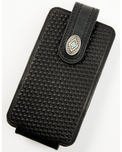 Cody James Men's Dwight Basketweave Tooled Cellphone Case