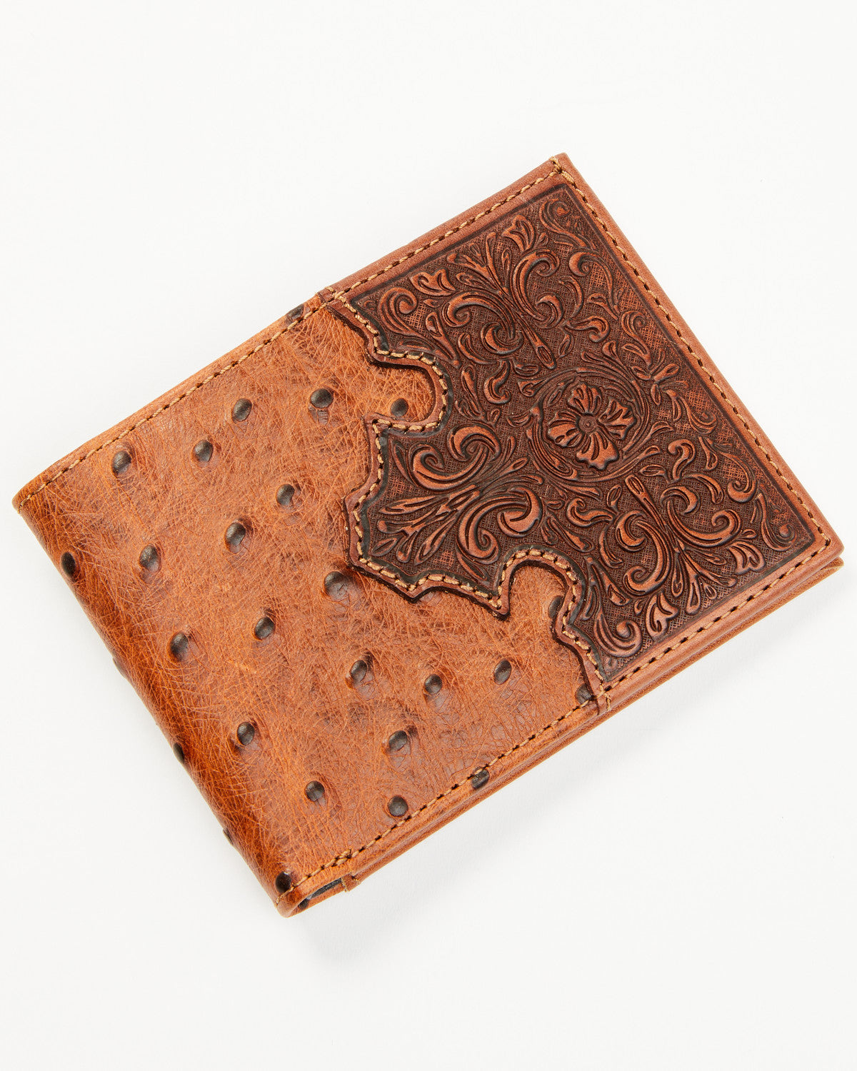 Cody James Men's Grady Faux Ostrich Bifold Wallet