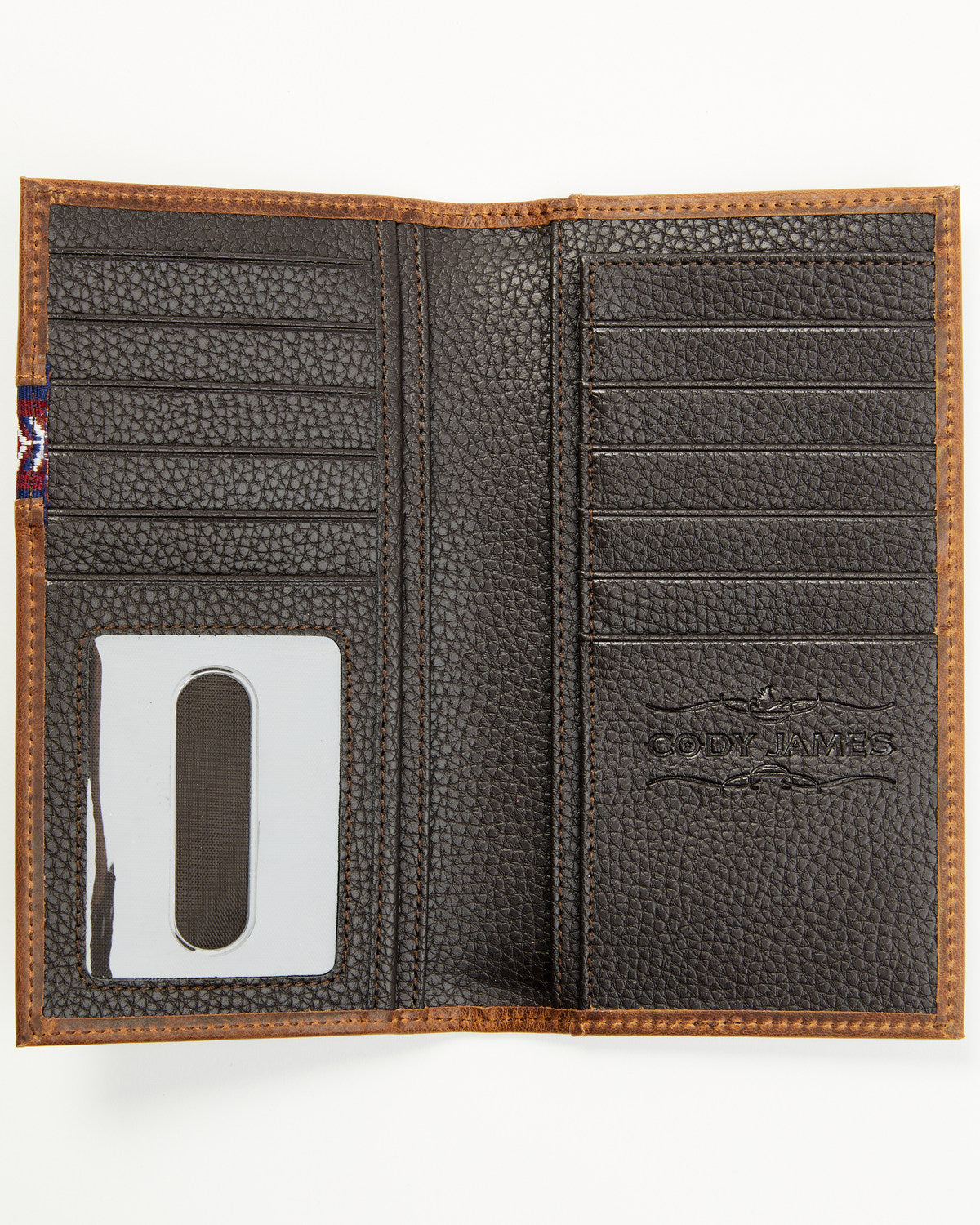 Cody James Men's Leroy Leather Southwestern Woven Inlay Rodeo Wallet