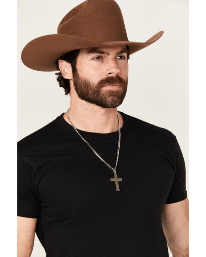 Cody James Men's Two-Tone Textured Cross Necklace
