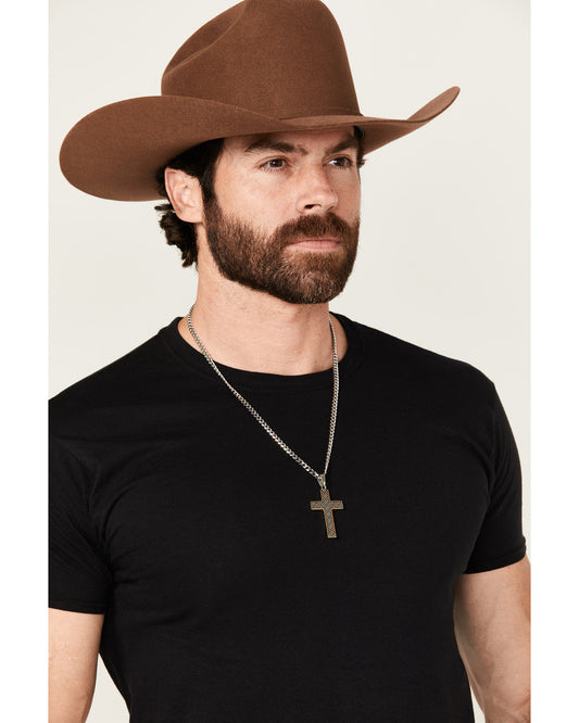 Cody James Men's Two-Tone Textured Cross Necklace