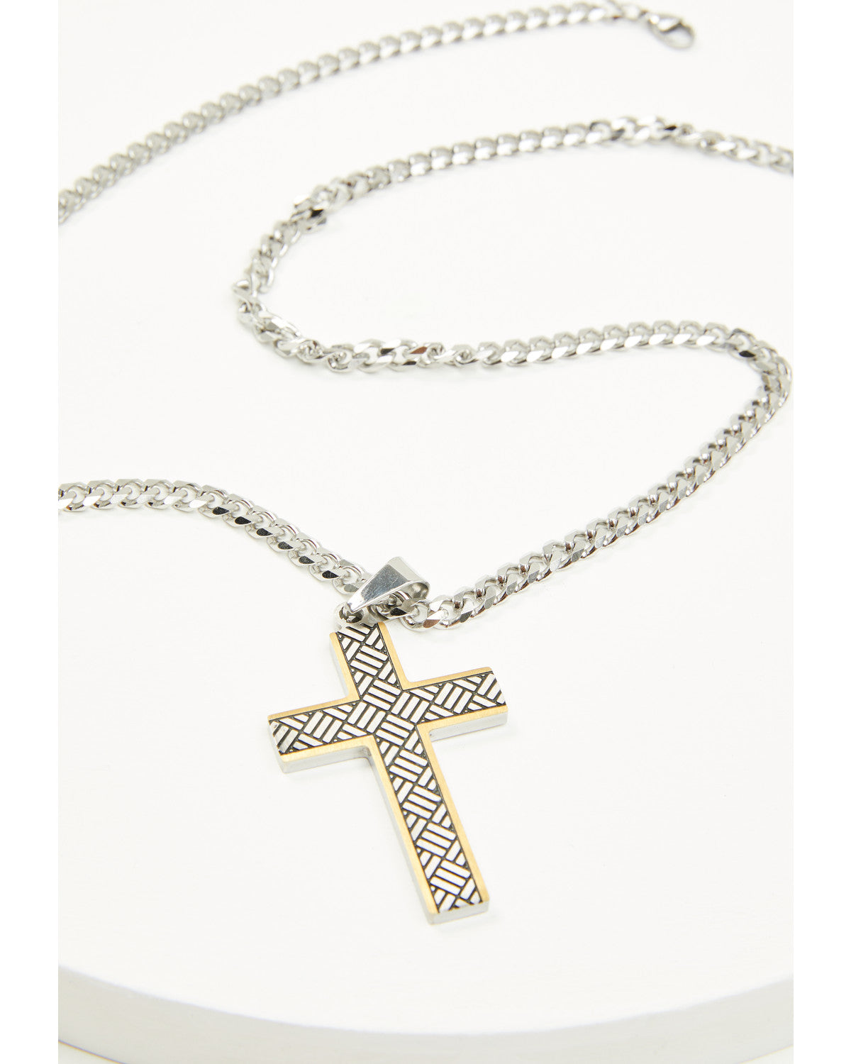 Cody James Men's Two-Tone Textured Cross Necklace