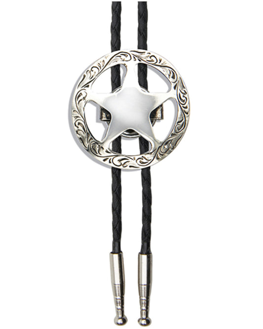 Cody James Men's Silver Sheriff's Star Bolo Tie