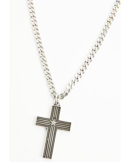 Cody James Men's Shiny Star Cross Necklace