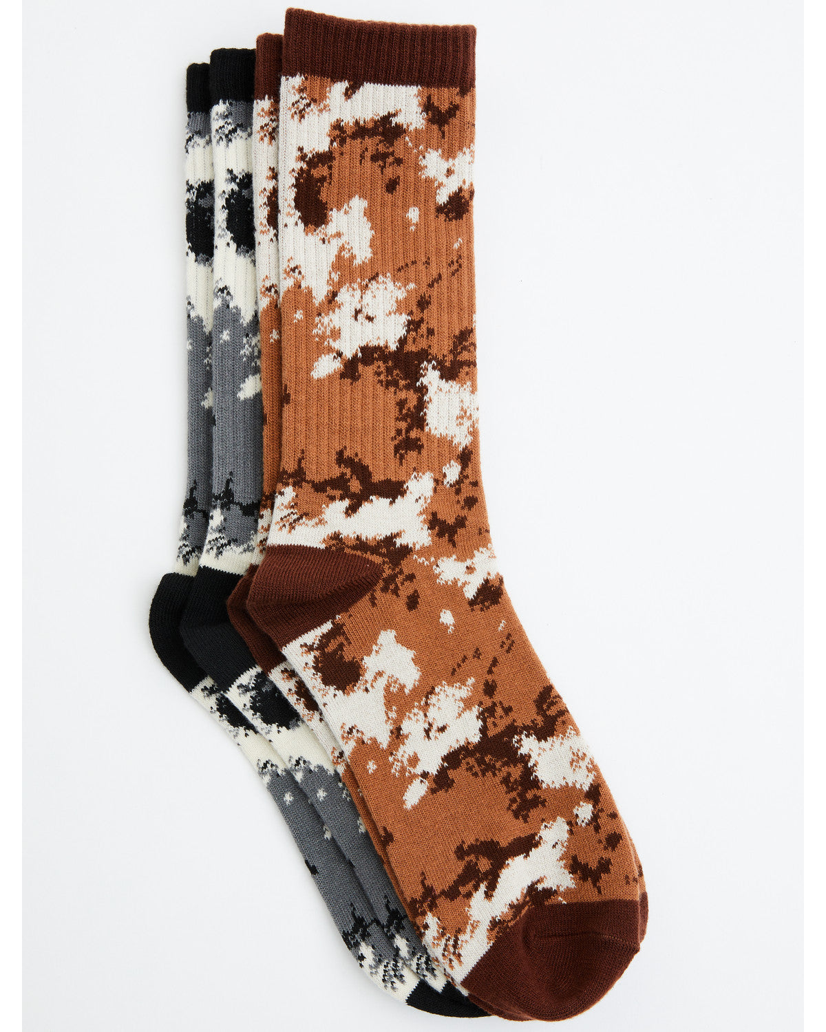 Cody James Men's Cow Print Crew Socks - 2 Pack