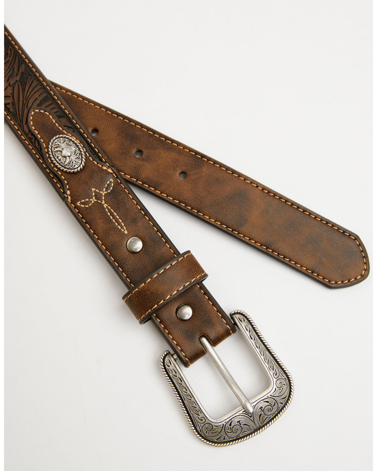 Cody James Boys' Concho Tooled Belt