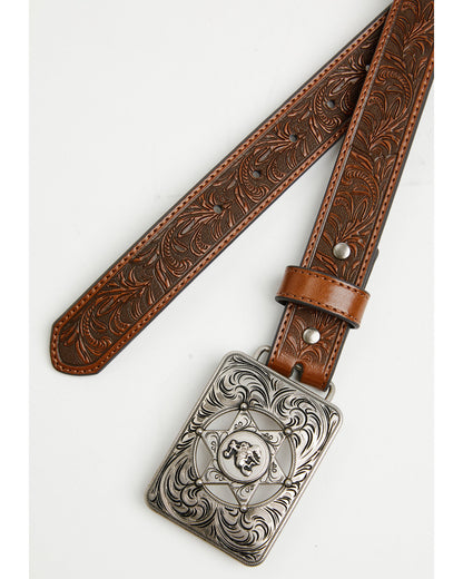 Cody James Boys' Sheriff Star Buckle Tooled Belt