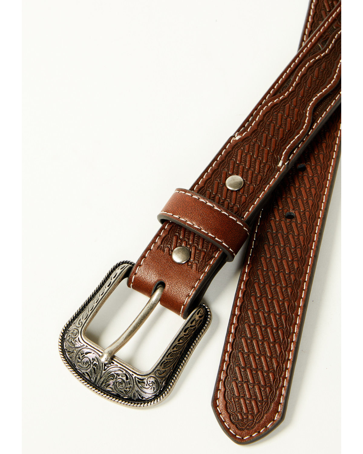 Cody James Boys' Crew Tooled Leather Belt
