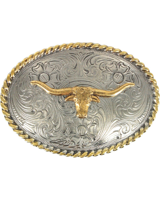 Cody James Boys' Long Horn Oval Belt Buckle