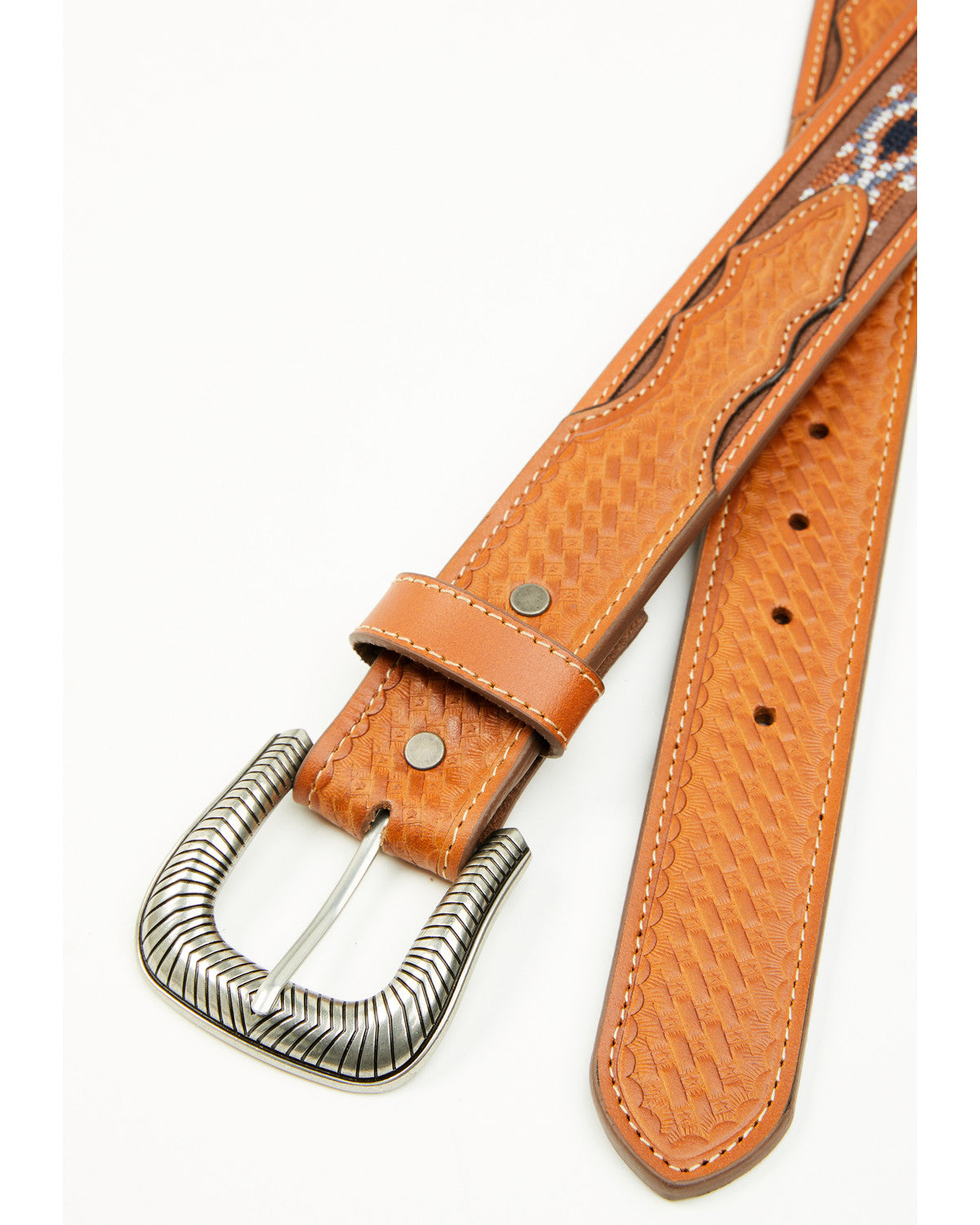 Cody James Men's Chesny Cross-Stitched Western Belt