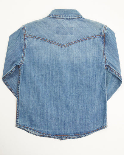 Cody James Toddler Boys' Foothill Denim Long Sleeve Pearl Snap Western