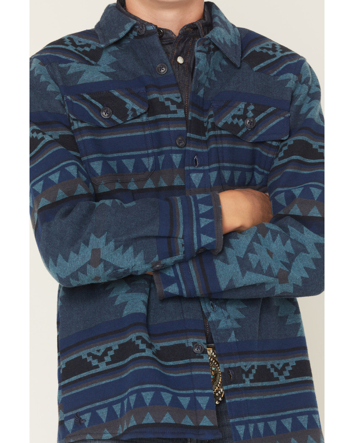 Cody James Boys' Rosewell Southwestern Print Button-Down Flannel Shirt