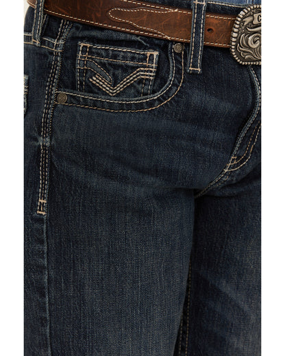 Cody James Boys' Dark Wash Moonlight Slim Bootcut Stretch Denim Jeans