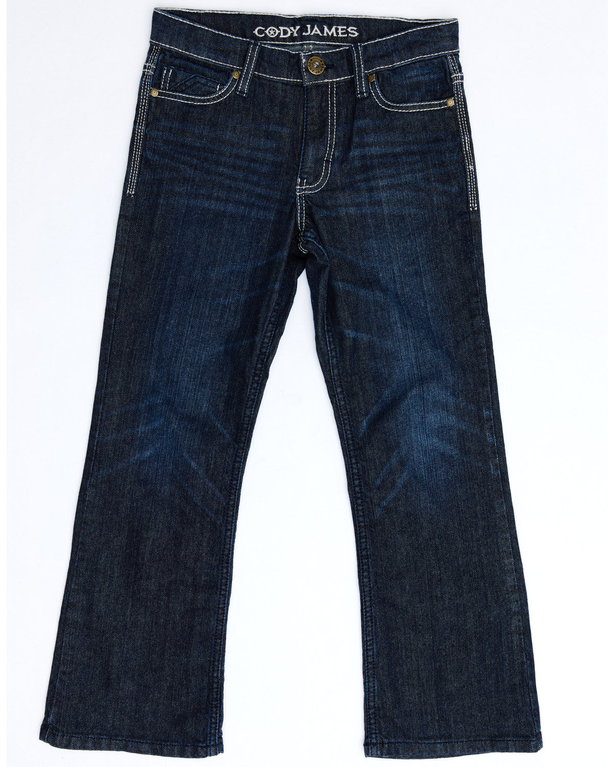 Cody James Boys' Night Hawk Medium Wash Mid Rise Stretch Relaxed Bootc