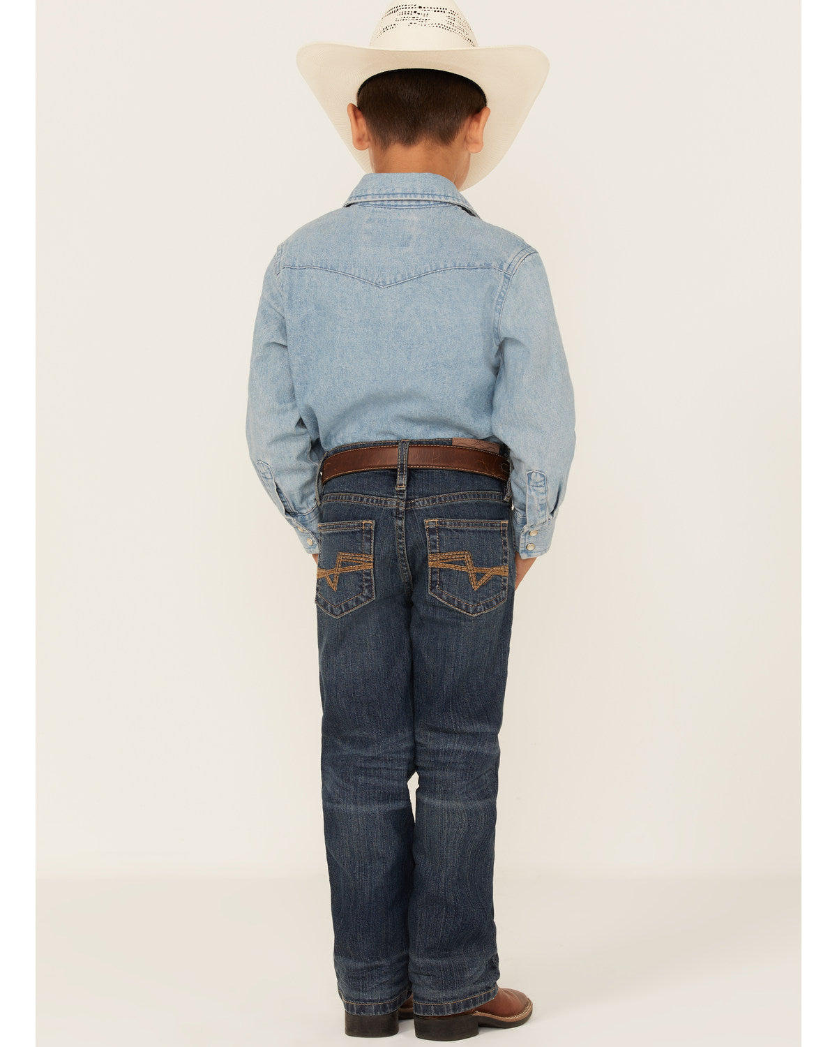 Cody James Boys' Saguaro Dark Wash Mid Rise Stretch Slim Bootcut Jeans